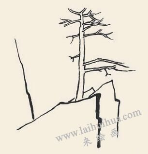 黃山奇松兒童國畫畫法步驟02