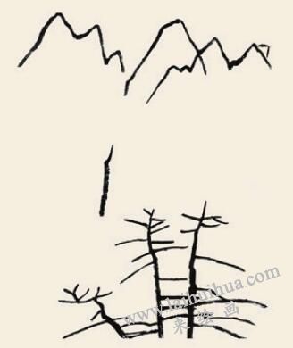 黃山云起兒童國畫畫法步驟02