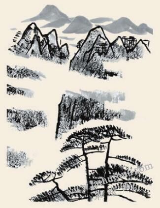 黃山云起兒童國畫