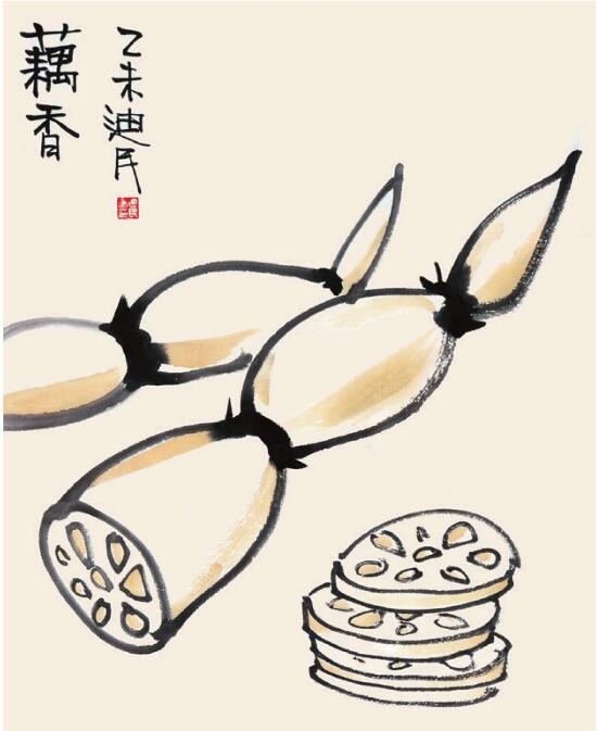 蓮藕兒童國(guó)畫