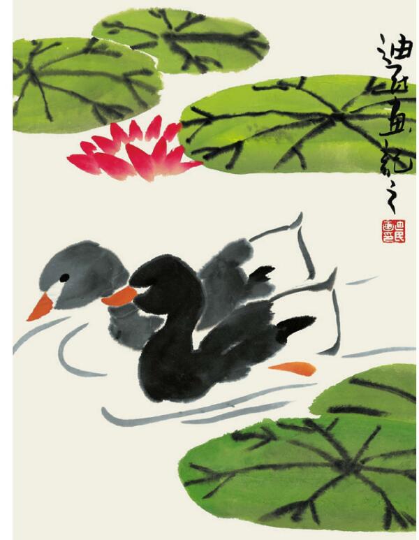 鴨子兒童國(guó)畫