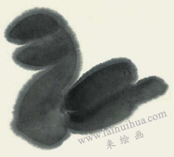 鴨子兒童國(guó)畫畫法步驟03
