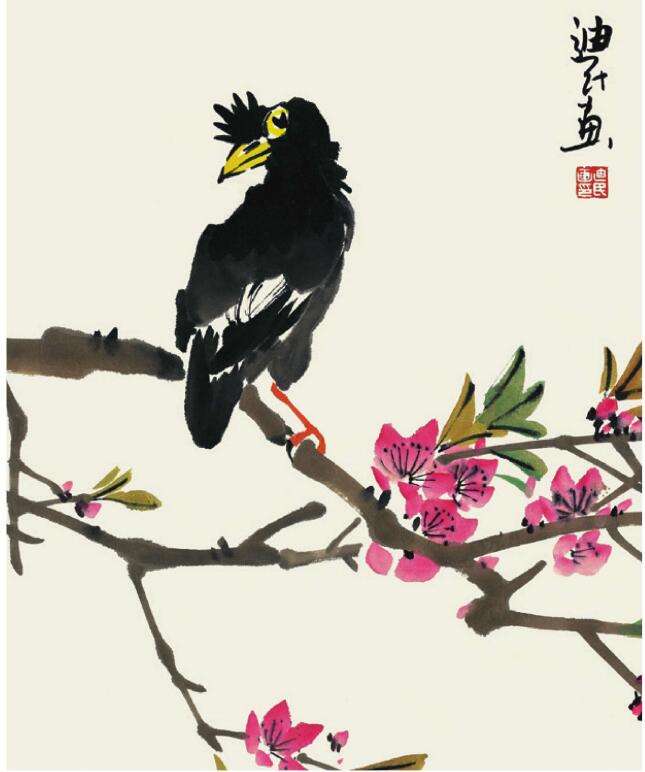 八哥兒童國畫