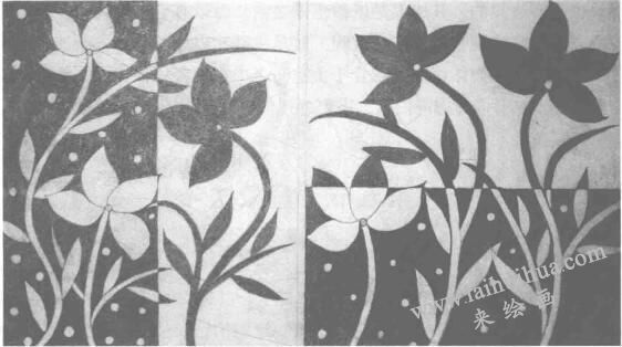 正形與負(fù)形作品，設(shè)計(jì)素描