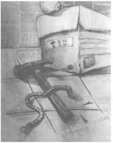 素描木材的質感表現