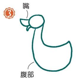 湖面上的鴨子簡筆畫畫法步驟03