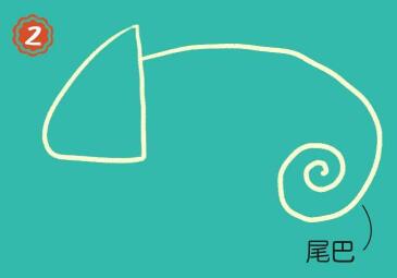樹上的變色龍簡筆畫畫法步驟02