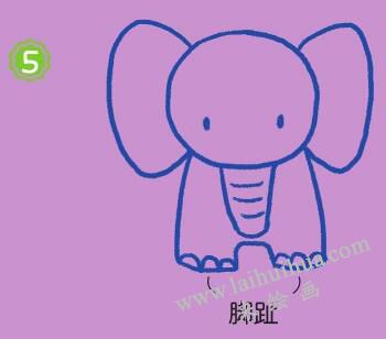 草原上的大象簡(jiǎn)筆畫畫法步驟05