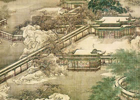 清代袁江《梁園飛雪圖》賞析