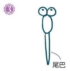 空中的蜻蜓簡筆畫畫法步驟03