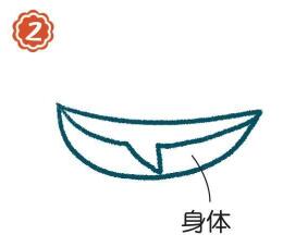 海里的鯊魚簡筆畫畫法步驟02