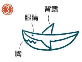 海里的鯊魚簡筆畫畫法步驟03