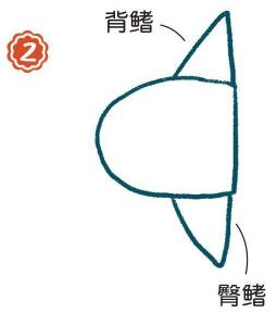 海里的翻車魚簡筆畫畫法步驟02