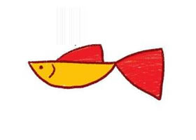 孔雀魚簡筆畫