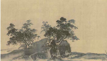 《山水十二景》的山石皴法