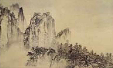 《溪山清遠圖》中凌亂的皴筆