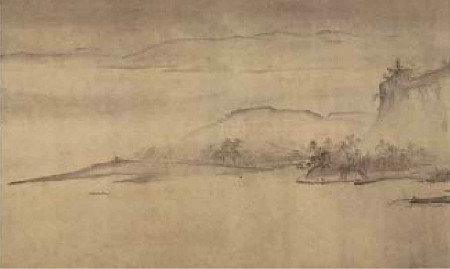 《溪山清遠圖》之岸坡