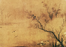 南宋梁楷《芙蓉水鳥圖》欣賞