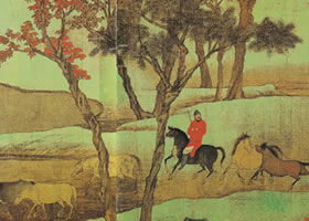元代趙孟頫《秋郊飲馬圖》賞析