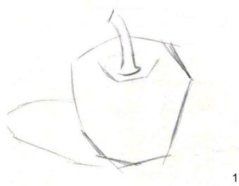 菜椒的素描畫法步驟01