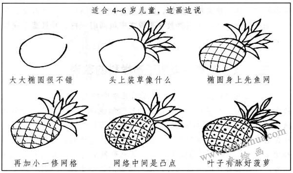 菠蘿的繪畫步驟