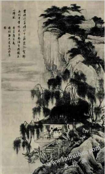 唐寅《落霞孤鶩圖》