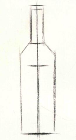 啤酒瓶結(jié)構(gòu)素描作畫步驟01