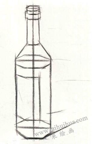 啤酒瓶結(jié)構(gòu)素描作畫步驟02