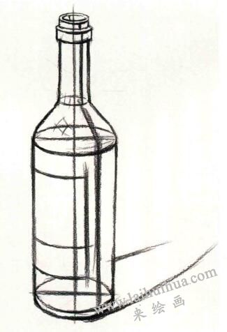 啤酒瓶結(jié)構(gòu)素描作畫步驟03