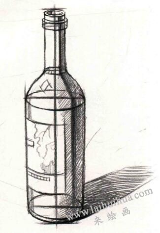 啤酒瓶結(jié)構(gòu)素描作畫步驟04