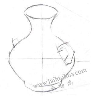 藍(lán)色陶壺素描作畫步驟01