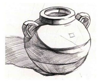 雙耳陶罐素描作畫步驟03