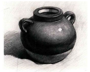 雙耳陶罐素描