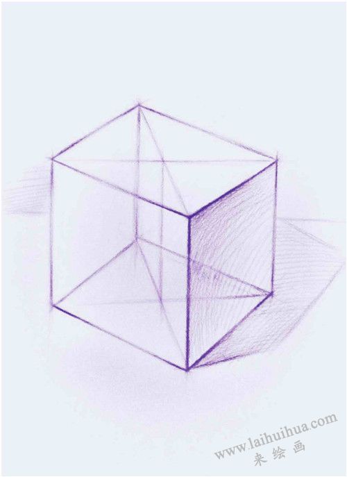 《石膏正方體》素描作畫(huà)步驟02