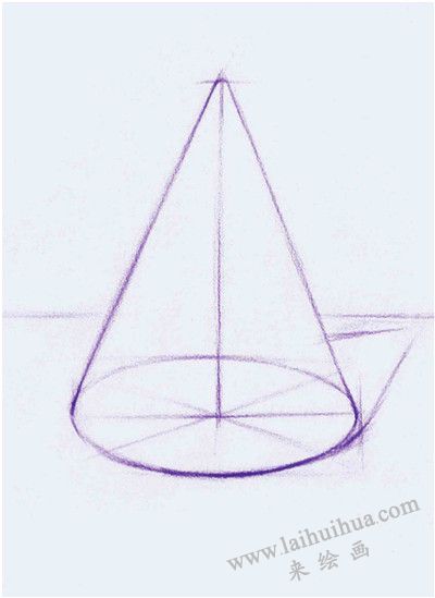 《石膏圓錐體》素描作畫步驟01