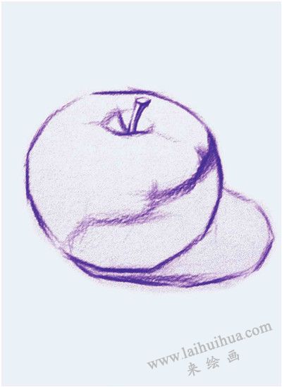 《蘋(píng)果》結(jié)構(gòu)素描作畫(huà)步驟01