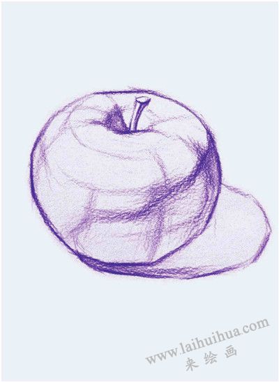 《蘋(píng)果》結(jié)構(gòu)素描作畫(huà)步驟02