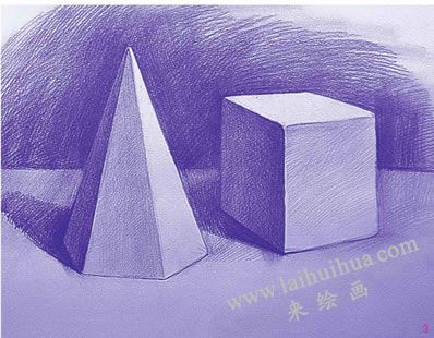 六棱錐體和正方體素描表現步驟03