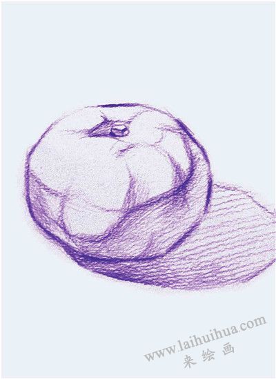 《橘子》素描作畫步驟01