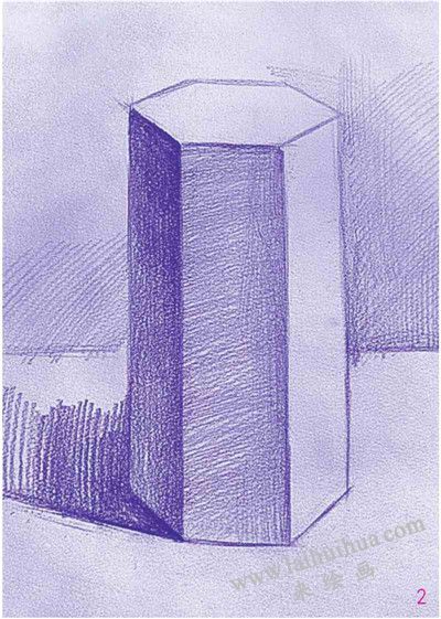 六棱柱素描表現(xiàn)步驟02