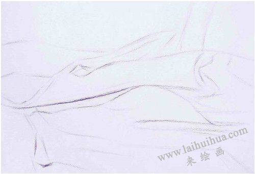 《襯布》素描寫生步驟01