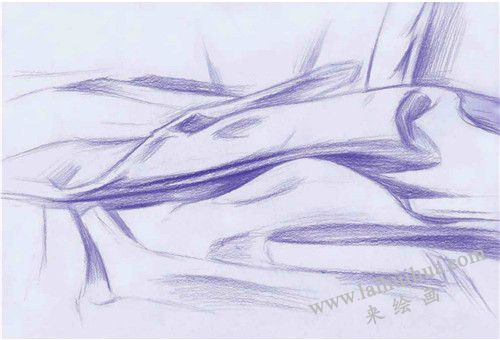 《襯布》素描寫生步驟02