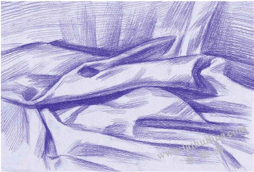 《襯布》素描寫生步驟03
