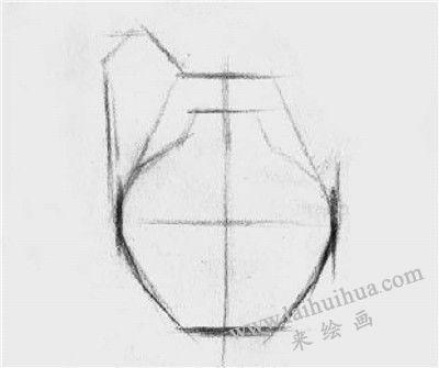 高柄瓷罐素描畫法步驟01