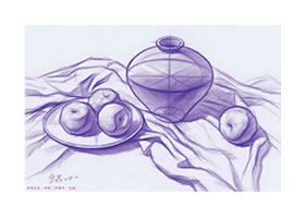 水果組合素描結(jié)構(gòu)畫法