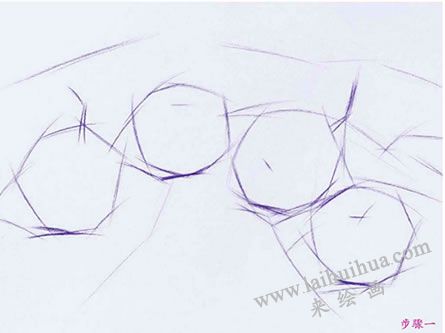 水果組合素描明暗畫法步驟01
