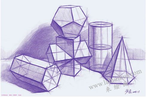 幾何體組合素描的結(jié)構(gòu)畫法