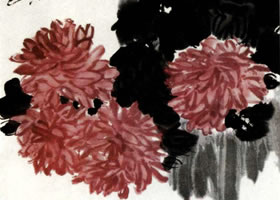 齊白石國(guó)畫(huà)菊花作品代表作:《菊石圖》