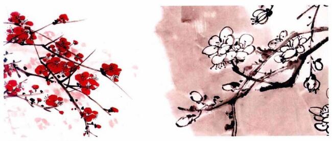 國(guó)畫梅花花朵著枝畫法