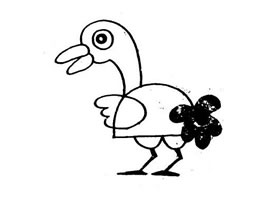 鴕鳥簡筆畫作品